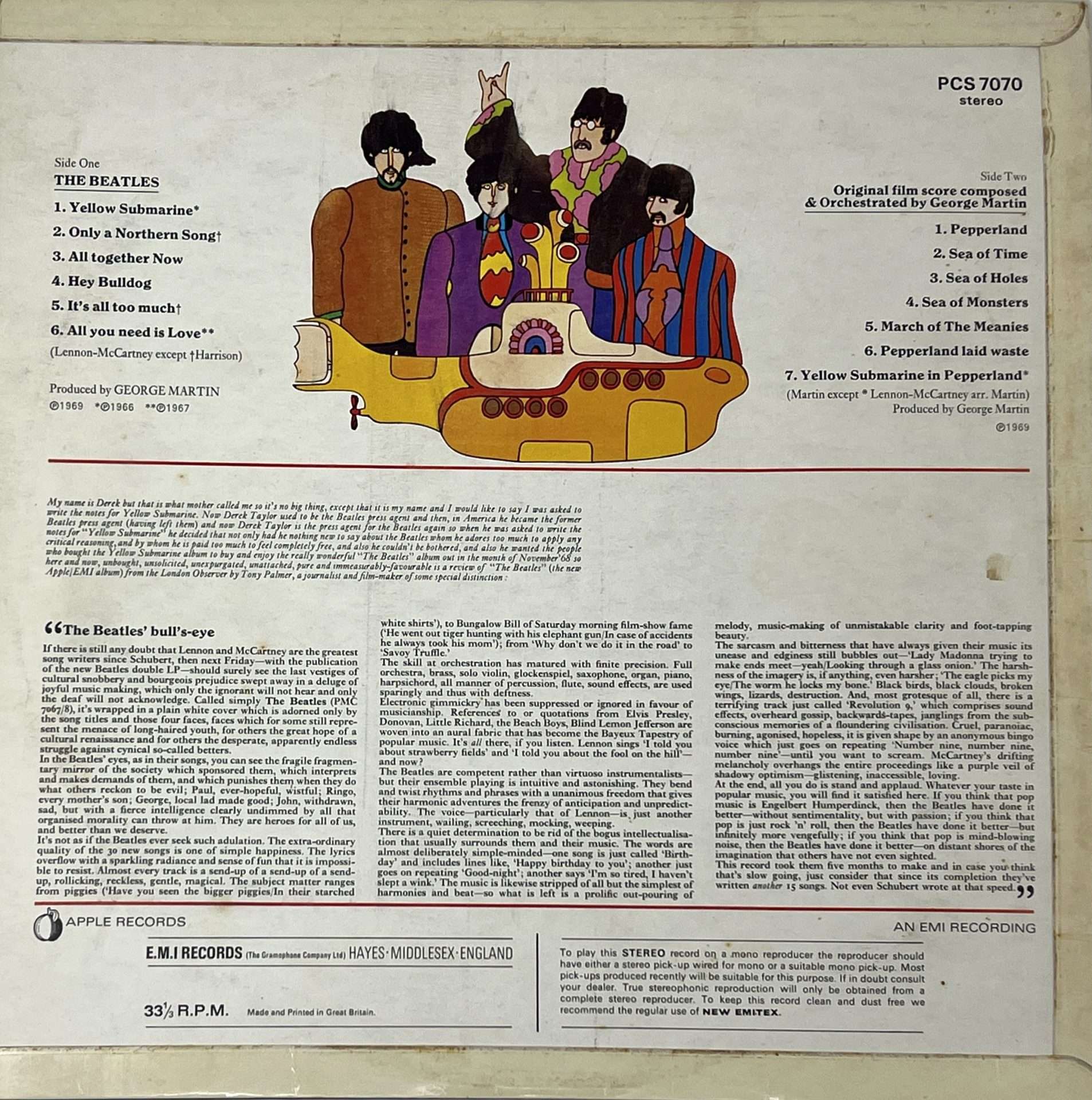 The Beatles – Mint 1969 UK 1st Pressing 'Yellow Submarine' Stereo LP